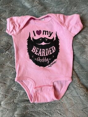 Rabbit Skins Pink I Love My Bearded Daddy Baby One-Piece
